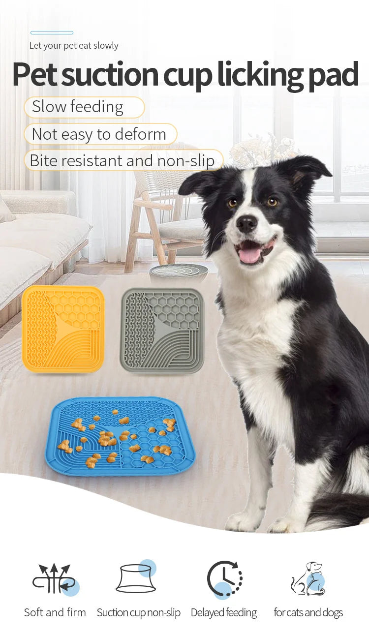 Silicone Pet Licking Mat & Pet Bowl