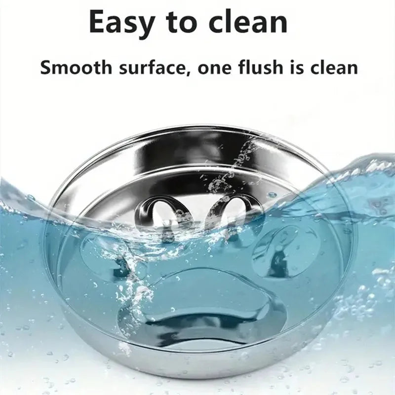 Premium Stainless Steel Choke Prevention And Slow Eating Food Bowl