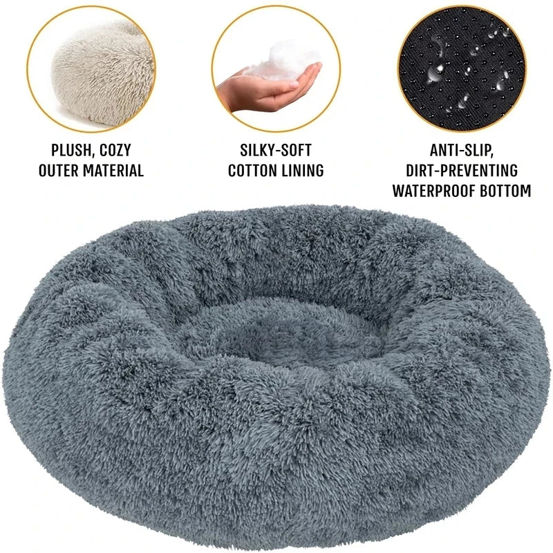Super Soft Pet Cat Bed Plush Full Size Washable Calm Bed Donut Bed Comfortable Sleeping Artifact Suitable For Winter