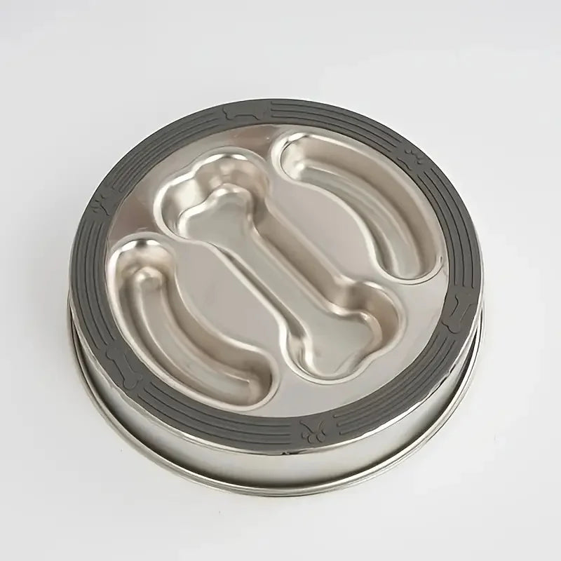 Premium Stainless Steel Choke Prevention And Slow Eating Food Bowl