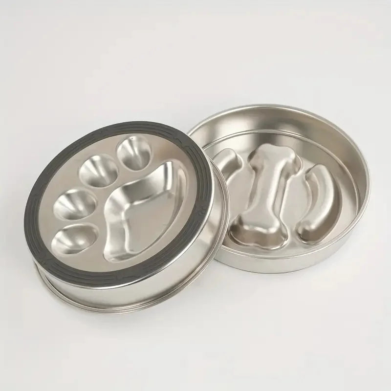 Premium Stainless Steel Choke Prevention And Slow Eating Food Bowl