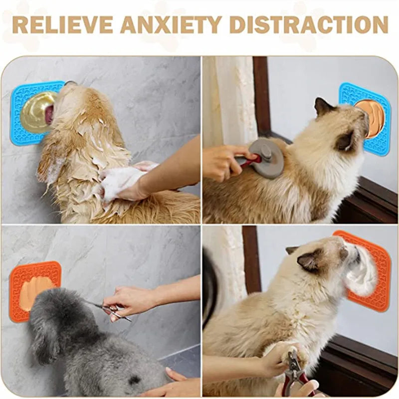 Silicone Pet Licking Mat & Pet Bowl