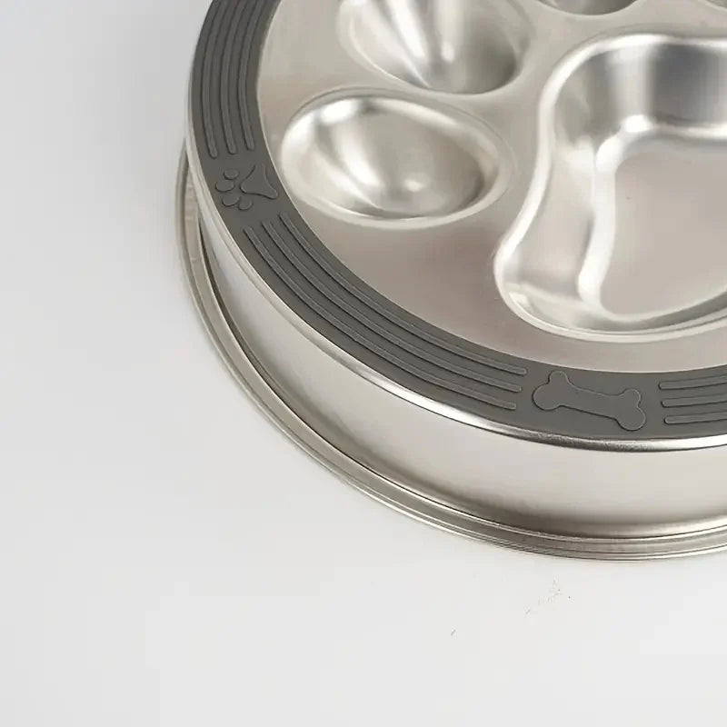 Premium Stainless Steel Choke Prevention And Slow Eating Food Bowl