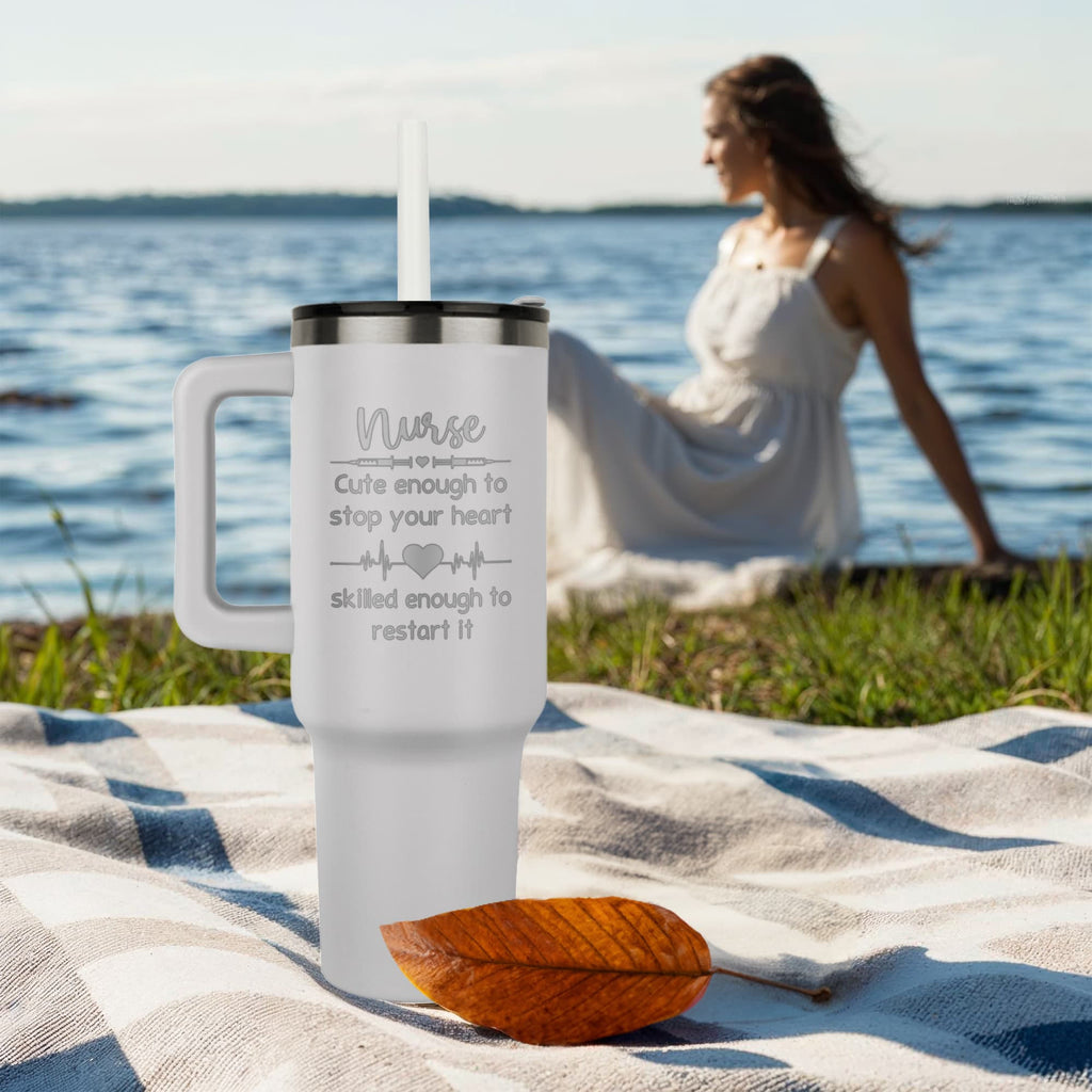 Personalized travel mug, front